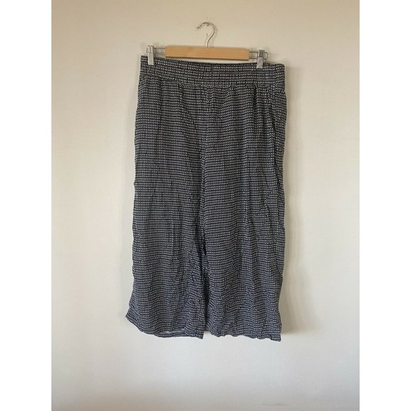 Dana Buchman Womens Wide Leg Black White Summer Capris Size Large L - Picture 2 of 7